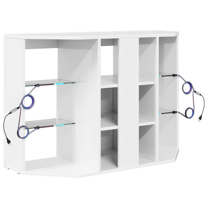 Șifonier LED pentru TV colțar Alb lucios 104 x 40 x 68 cm - WALTI WALTI