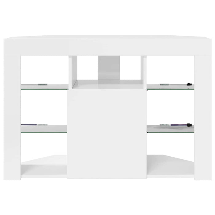 Șifonier LED pentru TV colțar Alb lucios 104 x 40 x 68 cm - WALTI WALTI