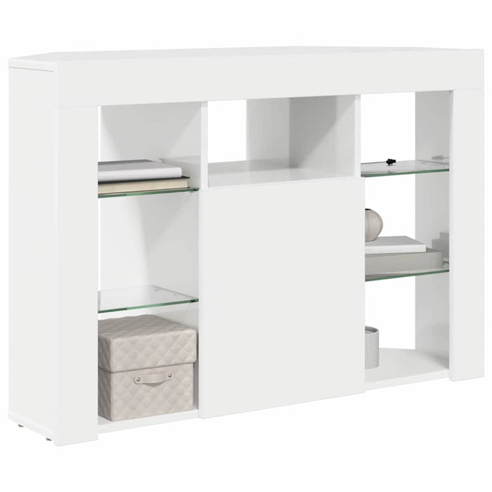 Șifonier LED pentru TV colțar Alb lucios 104 x 40 x 68 cm - WALTI WALTI