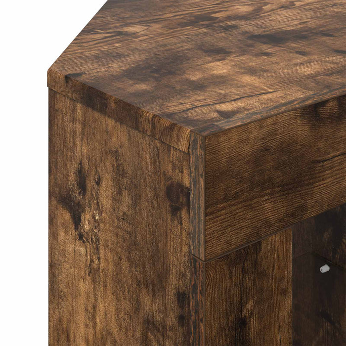 Șifonier LED pentru TV colțar 100x40x68cm Stejar fumuriu - WALTI WALTI