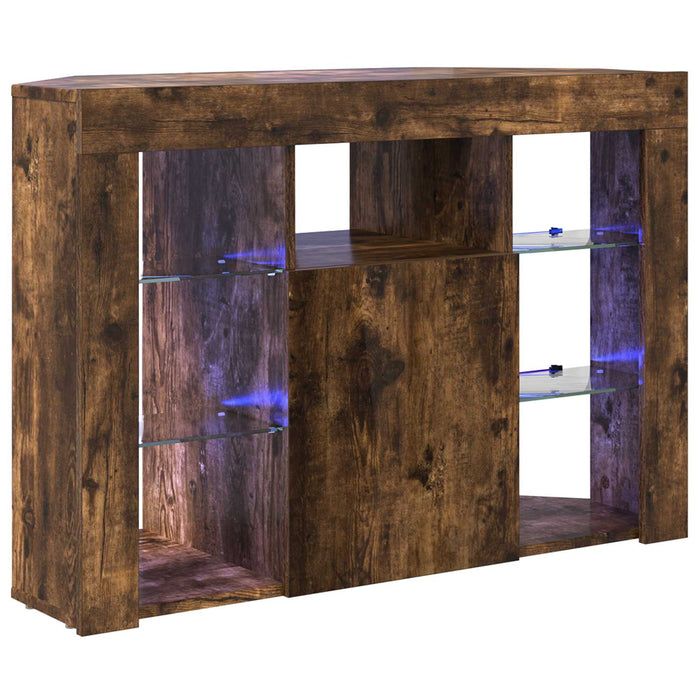 Șifonier LED pentru TV colțar 100x40x68cm Stejar fumuriu - WALTI WALTI