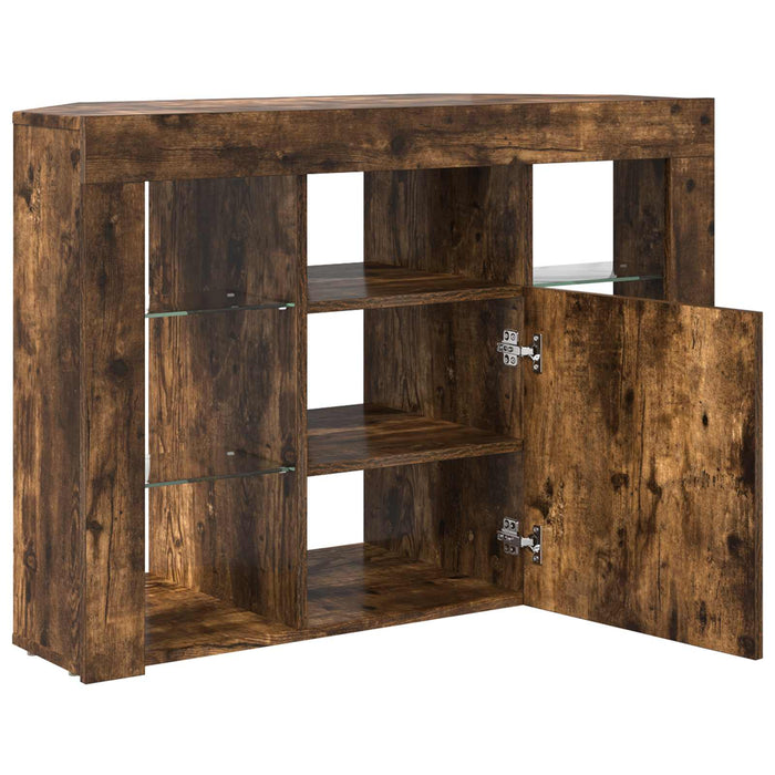 Șifonier LED pentru TV colțar 100x40x68cm Stejar fumuriu - WALTI WALTI