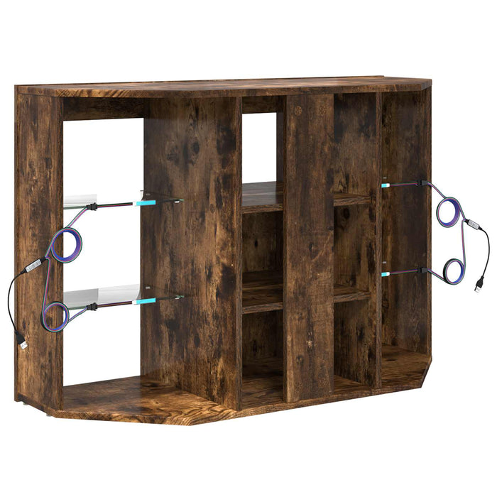 Șifonier LED pentru TV colțar 100x40x68cm Stejar fumuriu - WALTI WALTI