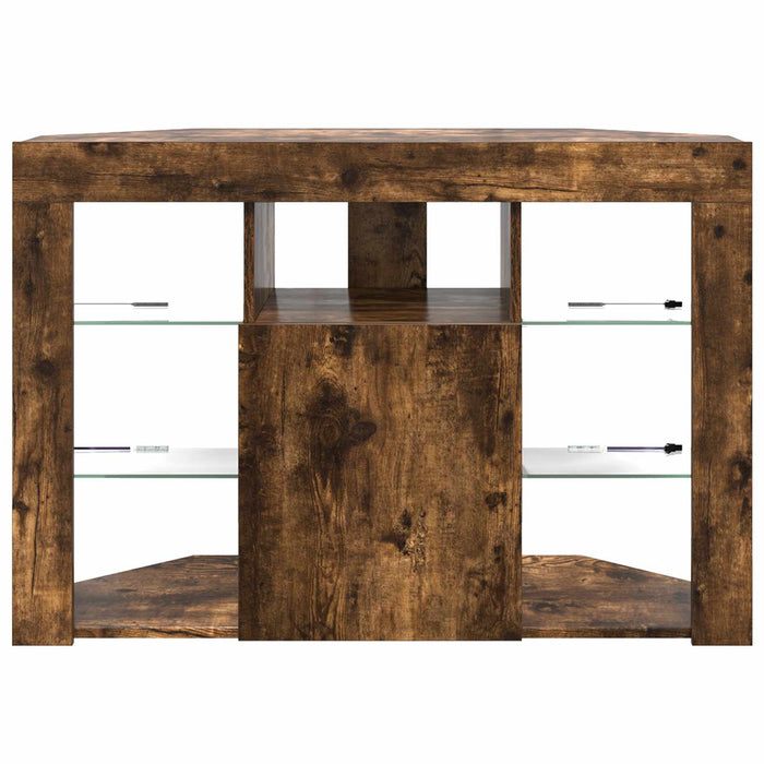 Șifonier LED pentru TV colțar 100x40x68cm Stejar fumuriu - WALTI WALTI