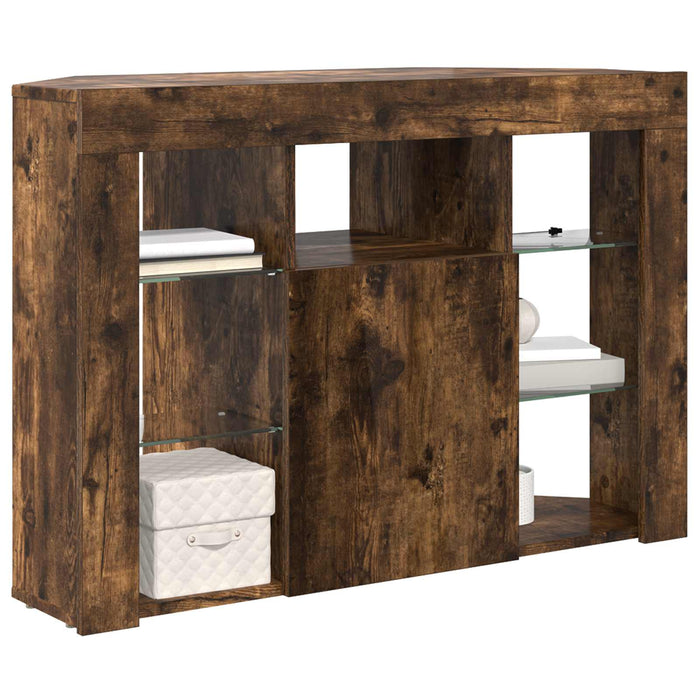 Șifonier LED pentru TV colțar 100x40x68cm Stejar fumuriu - WALTI WALTI