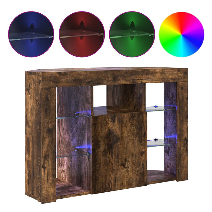 Șifonier LED pentru TV colțar 100x40x68cm Stejar fumuriu - WALTI WALTI