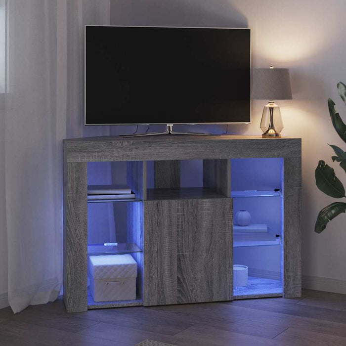 Șifonier LED pentru TV colțar 100x40x68cm Gri Sonoma WALTI