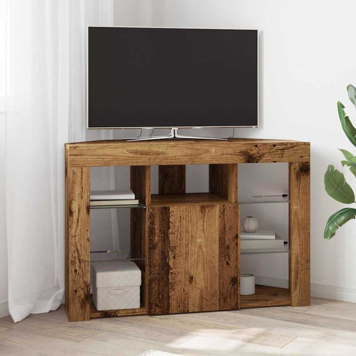 Șifonier LED pentru TV colțar 100x40x68cm Lemn vechi WALTI