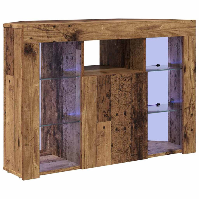 Șifonier LED pentru TV colțar 100x40x68cm Lemn vechi WALTI