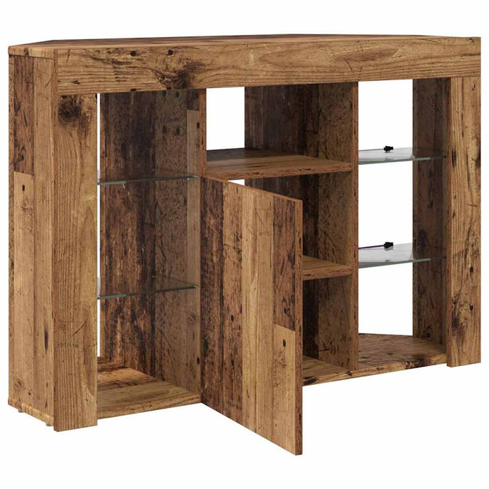 Șifonier LED pentru TV colțar 100x40x68cm Lemn vechi WALTI