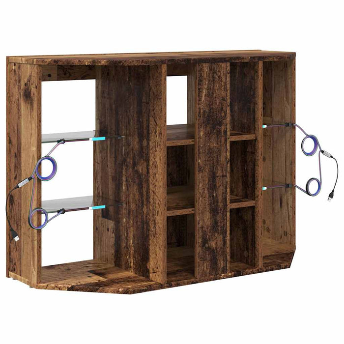 Șifonier LED pentru TV colțar 100x40x68cm Lemn vechi WALTI