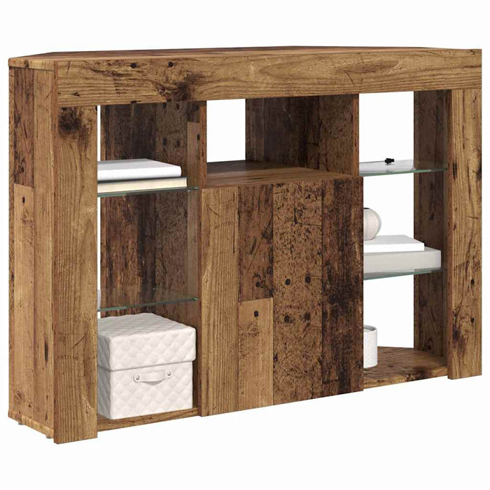 Șifonier LED pentru TV colțar 100x40x68cm Lemn vechi WALTI