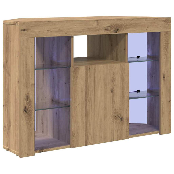 Șifonier LED pentru TV colțar 100x40x68cm Stejar Artizanal WALTI