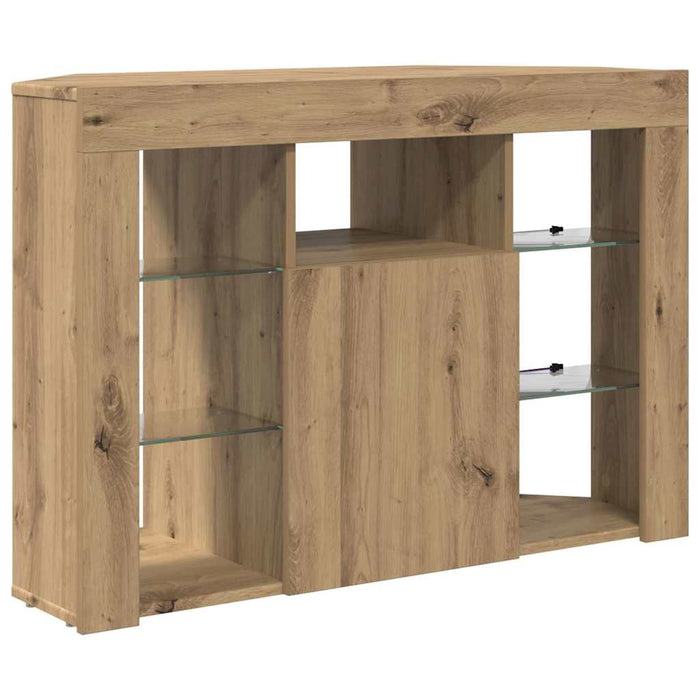 Șifonier LED pentru TV colțar 100x40x68cm Stejar Artizanal WALTI