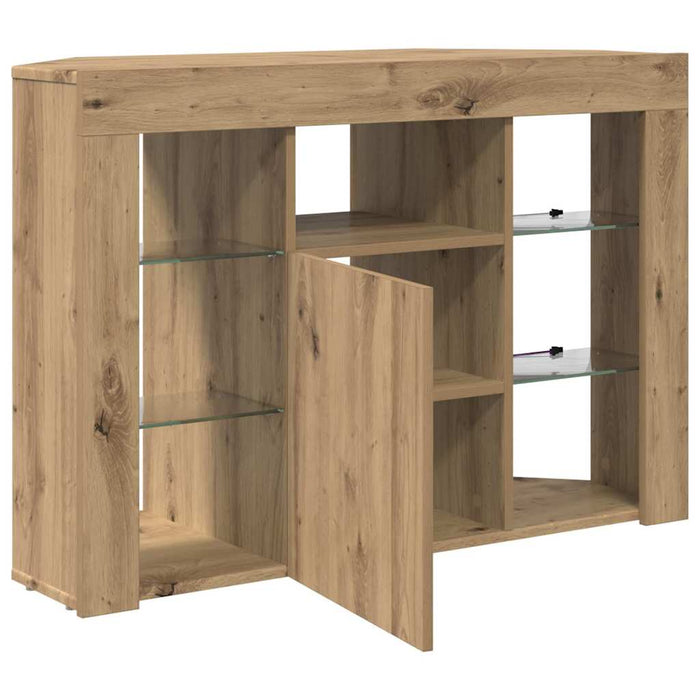Șifonier LED pentru TV colțar 100x40x68cm Stejar Artizanal WALTI