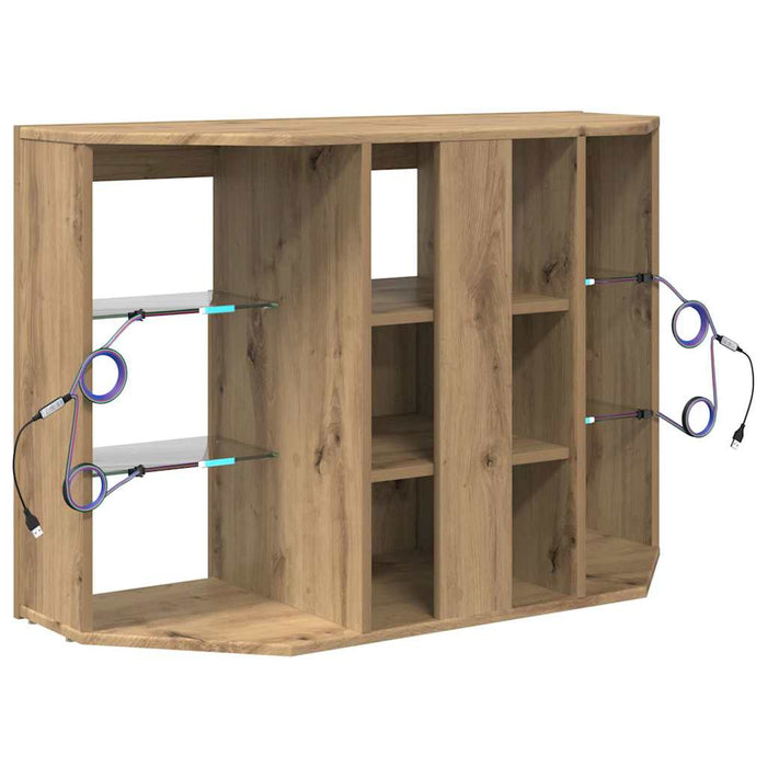 Șifonier LED pentru TV colțar 100x40x68cm Stejar Artizanal WALTI