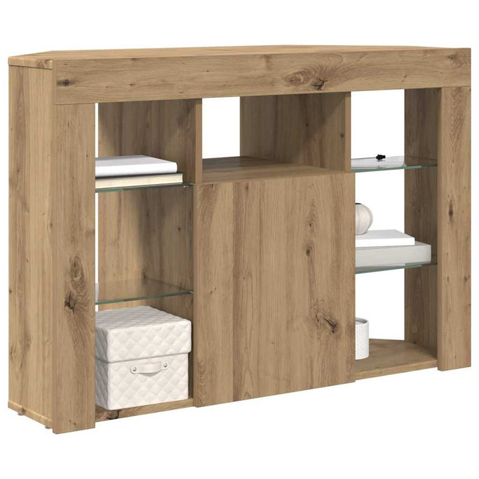 Șifonier LED pentru TV colțar 100x40x68cm Stejar Artizanal WALTI