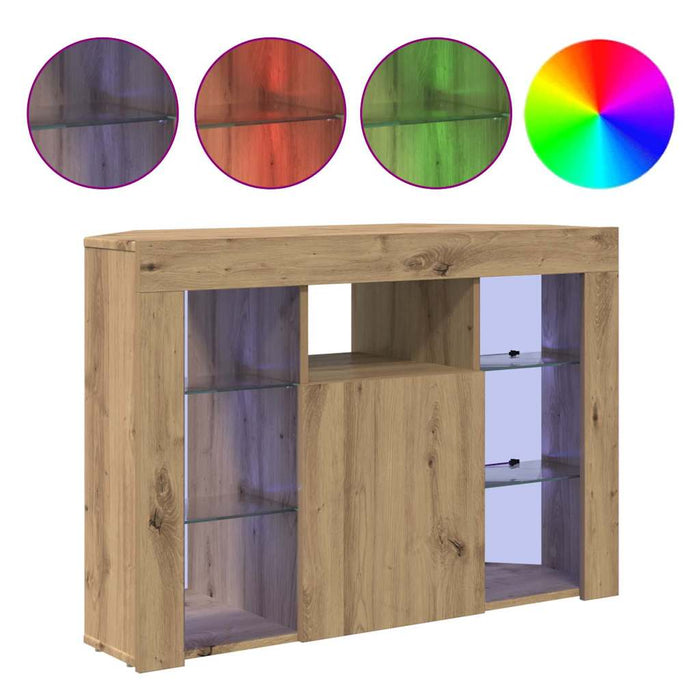 Șifonier LED pentru TV colțar 100x40x68cm Stejar Artizanal WALTI