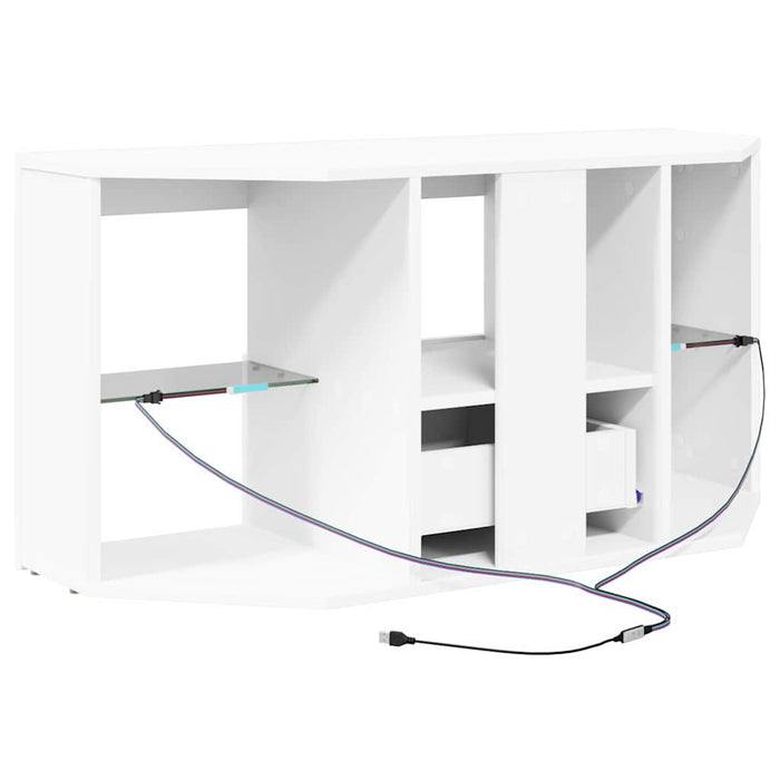Șifonier LED pentru TV colțar Pe perete Alb 100 x 40 x 50 cm - WALTI WALTI