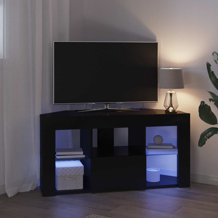 Șifonier LED pentru TV colțar Pe perete Negru 100 x 40 x 50 cm WALTI