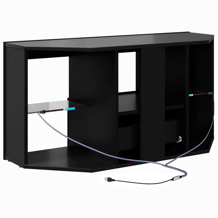 Șifonier LED pentru TV colțar Pe perete Negru 100 x 40 x 50 cm WALTI