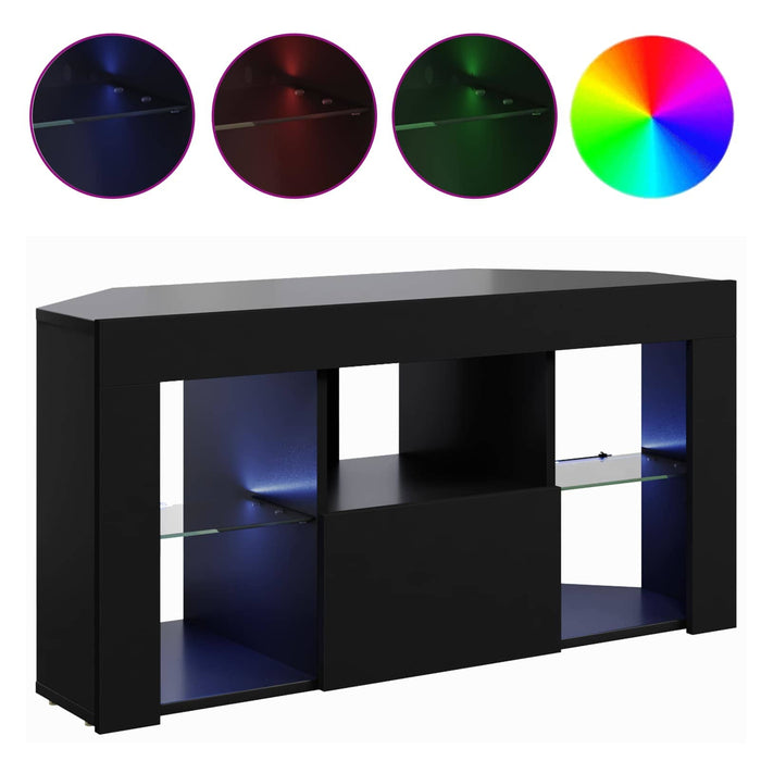 Șifonier LED pentru TV colțar Pe perete Negru 100 x 40 x 50 cm WALTI