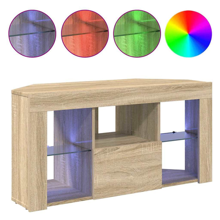 Șifonier LED pentru TV colțar Stejar Sonoma 100 x 40 x 50 cm WALTI