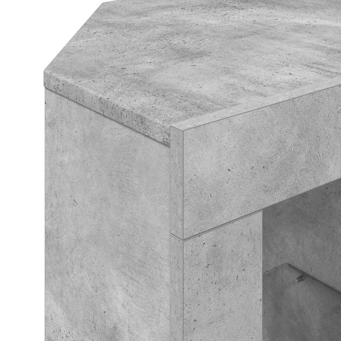 Șifonier LED pentru TV colțar 100 x 40 x 50 cm Gri din beton WALTI