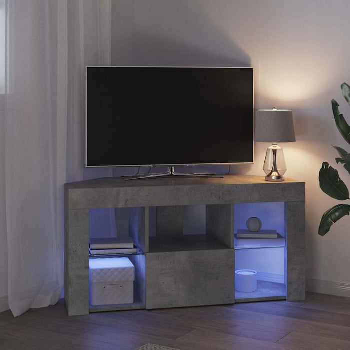 Șifonier LED pentru TV colțar 100 x 40 x 50 cm Gri din beton WALTI
