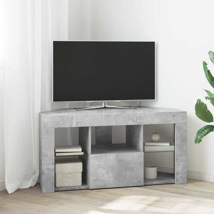 Șifonier LED pentru TV colțar 100 x 40 x 50 cm Gri din beton WALTI