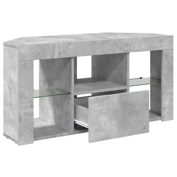 Șifonier LED pentru TV colțar 100 x 40 x 50 cm Gri din beton WALTI