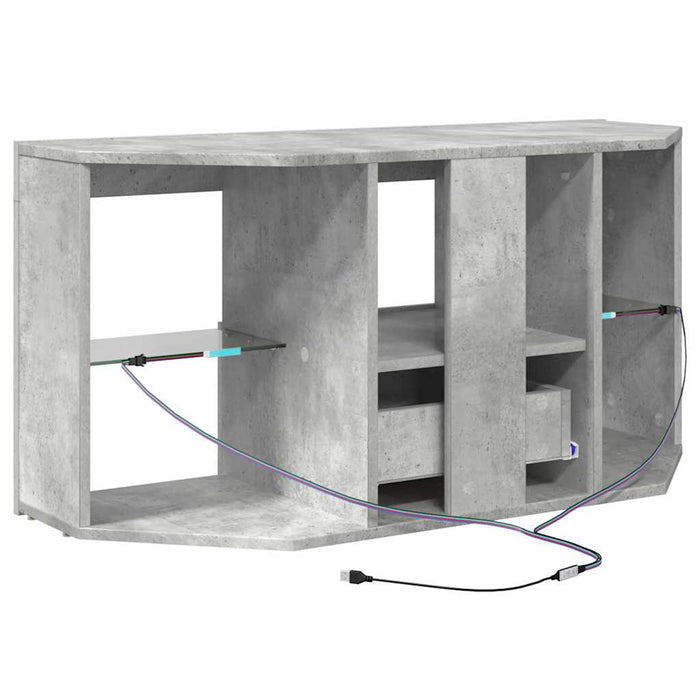 Șifonier LED pentru TV colțar 100 x 40 x 50 cm Gri din beton WALTI