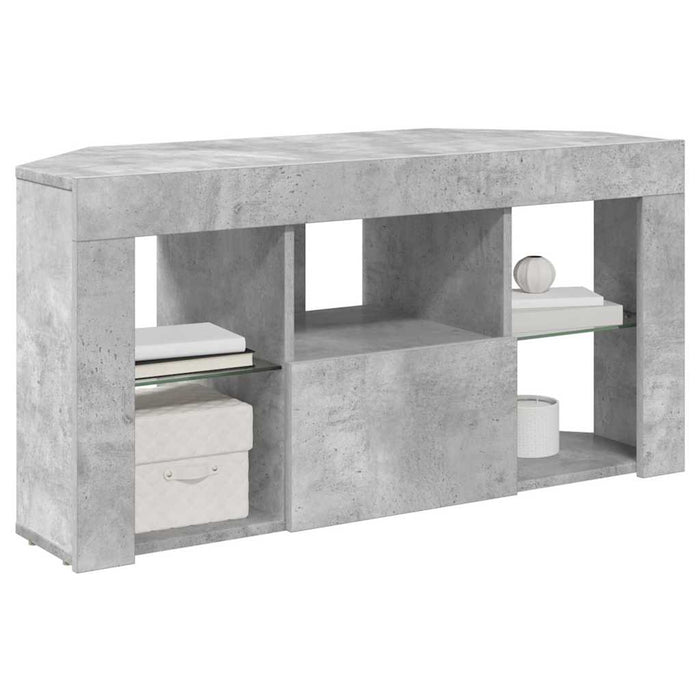 Șifonier LED pentru TV colțar 100 x 40 x 50 cm Gri din beton WALTI