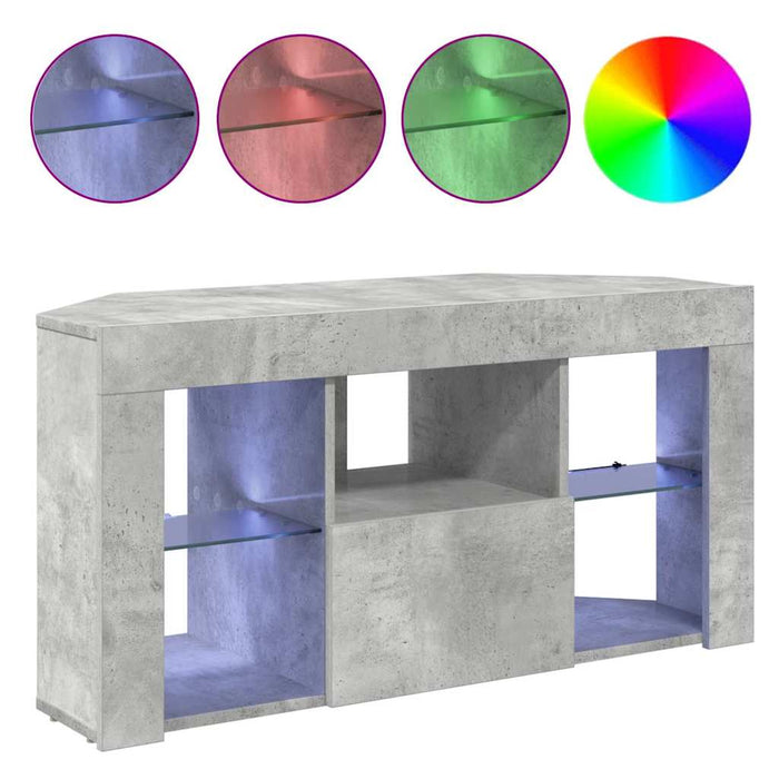 Șifonier LED pentru TV colțar 100 x 40 x 50 cm Gri din beton WALTI