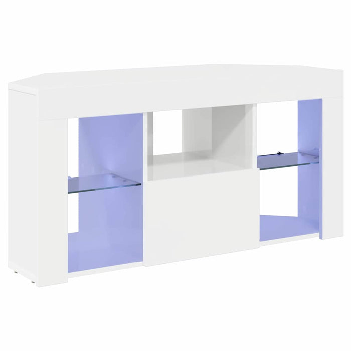 Șifonier LED pentru TV colțar Alb lucios 104 x 40 x 50 cm - WALTI WALTI