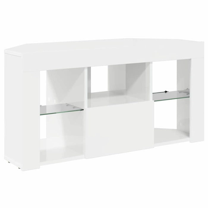 Șifonier LED pentru TV colțar Alb lucios 104 x 40 x 50 cm - WALTI WALTI
