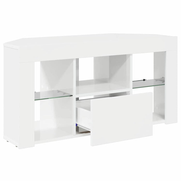 Șifonier LED pentru TV colțar Alb lucios 104 x 40 x 50 cm - WALTI WALTI