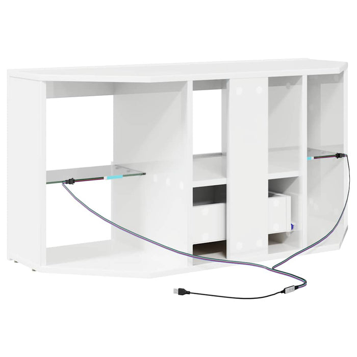 Șifonier LED pentru TV colțar Alb lucios 104 x 40 x 50 cm - WALTI WALTI