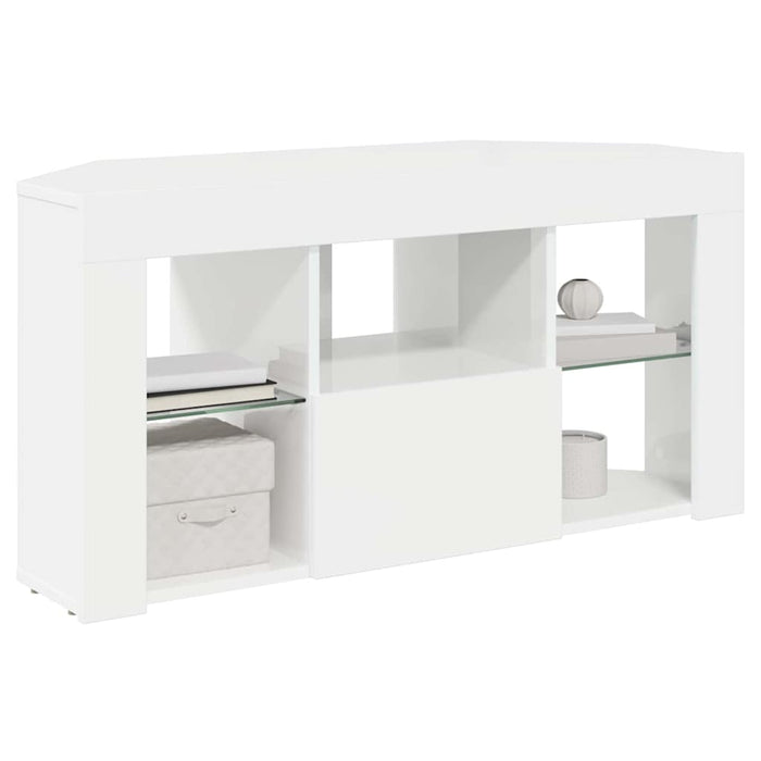 Șifonier LED pentru TV colțar Alb lucios 104 x 40 x 50 cm - WALTI WALTI