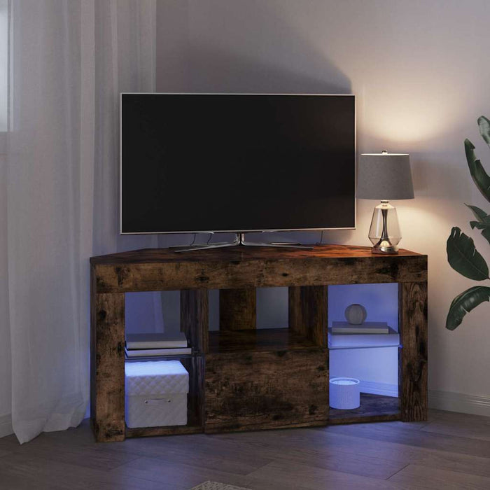 Șifonier LED pentru TV colțar 100 x 40 x 50 cm Stejar fumuriu WALTI