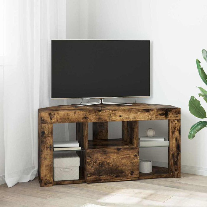 Șifonier LED pentru TV colțar 100 x 40 x 50 cm Stejar fumuriu WALTI