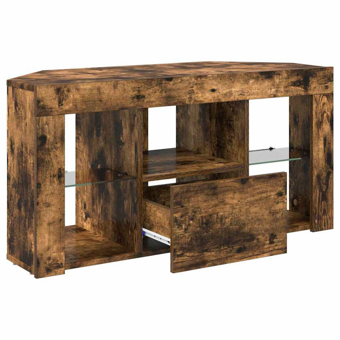 Șifonier LED pentru TV colțar 100 x 40 x 50 cm Stejar fumuriu WALTI