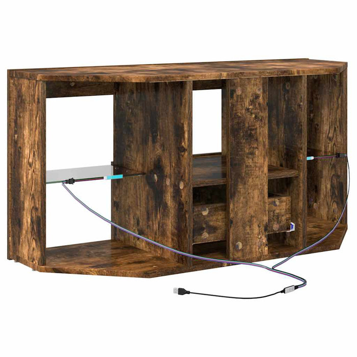 Șifonier LED pentru TV colțar 100 x 40 x 50 cm Stejar fumuriu WALTI