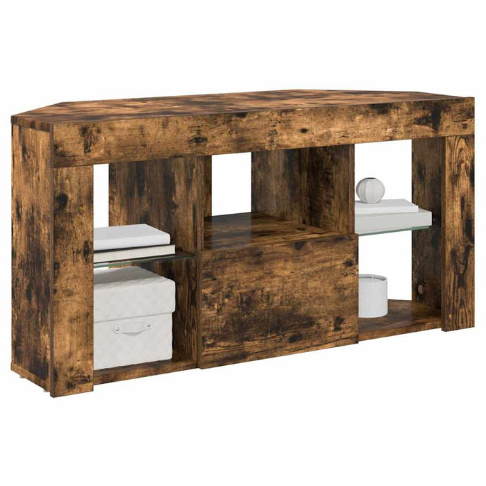 Șifonier LED pentru TV colțar 100 x 40 x 50 cm Stejar fumuriu WALTI
