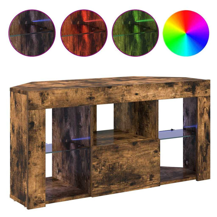 Șifonier LED pentru TV colțar 100 x 40 x 50 cm Stejar fumuriu WALTI