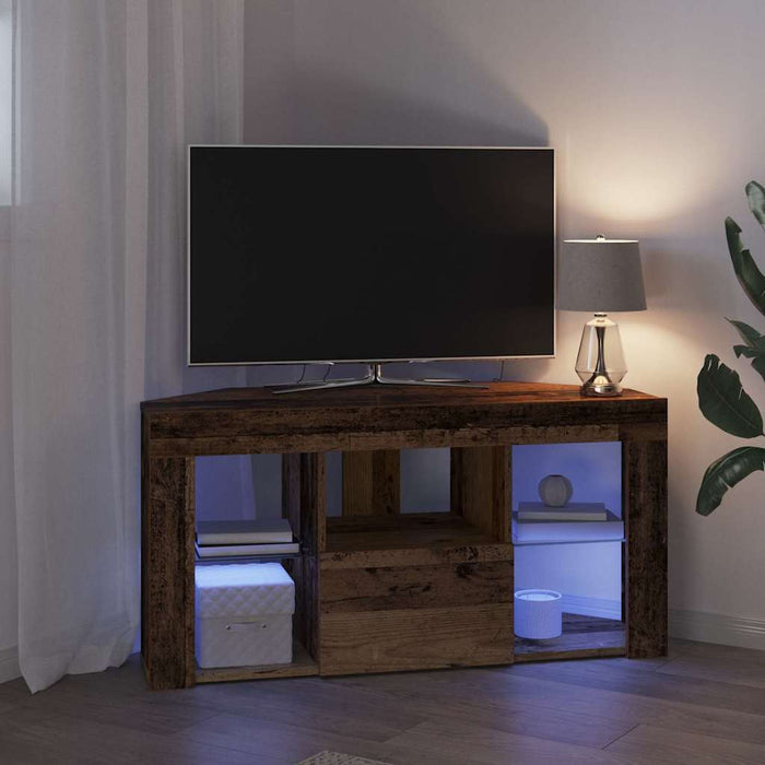 Șifonier LED pentru TV colțar 100 x 40 x 50 cm Lemn vechi WALTI