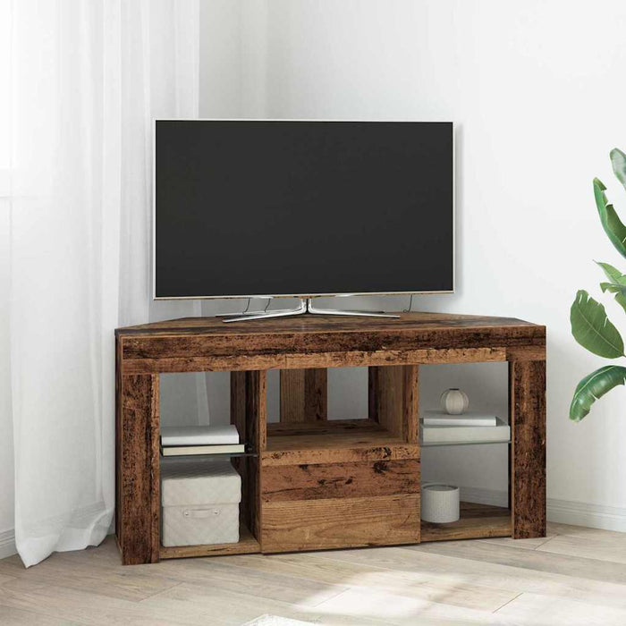 Șifonier LED pentru TV colțar 100 x 40 x 50 cm Lemn vechi WALTI