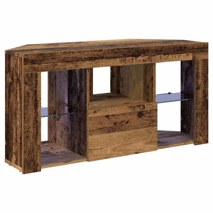 Șifonier LED pentru TV colțar 100 x 40 x 50 cm Lemn vechi WALTI