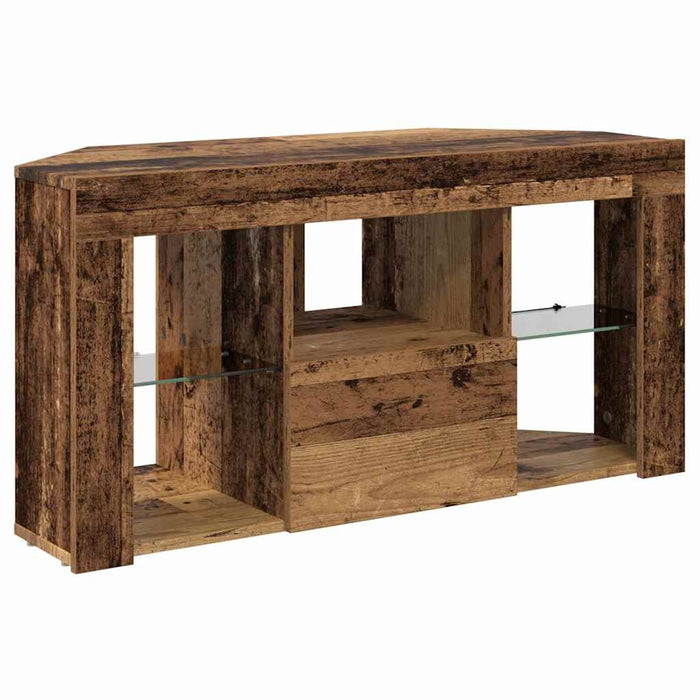 Șifonier LED pentru TV colțar 100 x 40 x 50 cm Lemn vechi WALTI