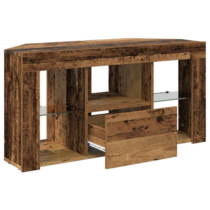 Șifonier LED pentru TV colțar 100 x 40 x 50 cm Lemn vechi WALTI